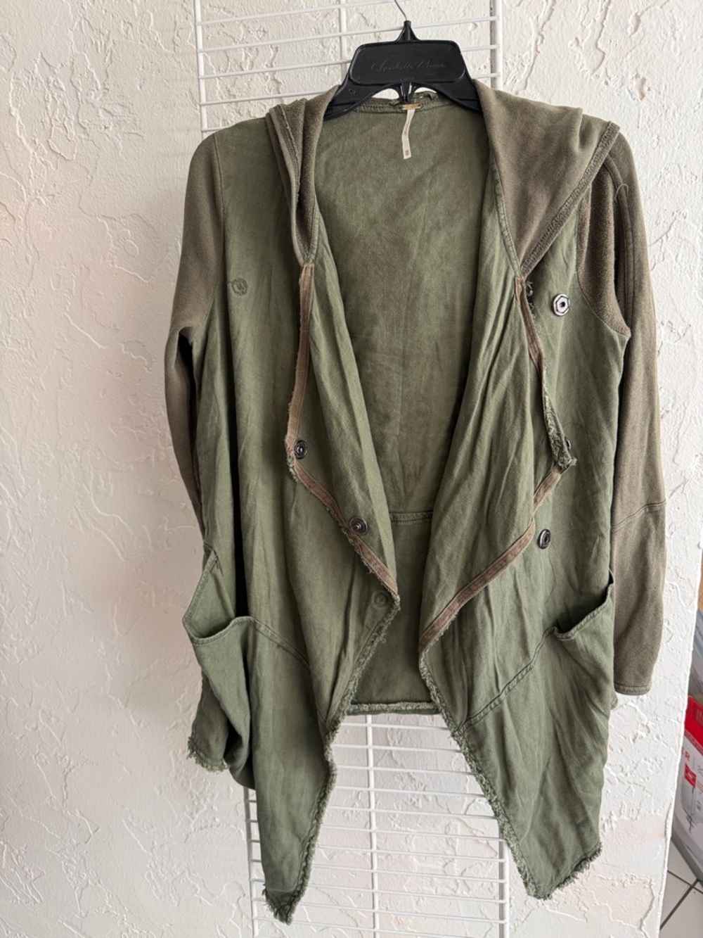 Free People Olive Hooded Utility Jacket